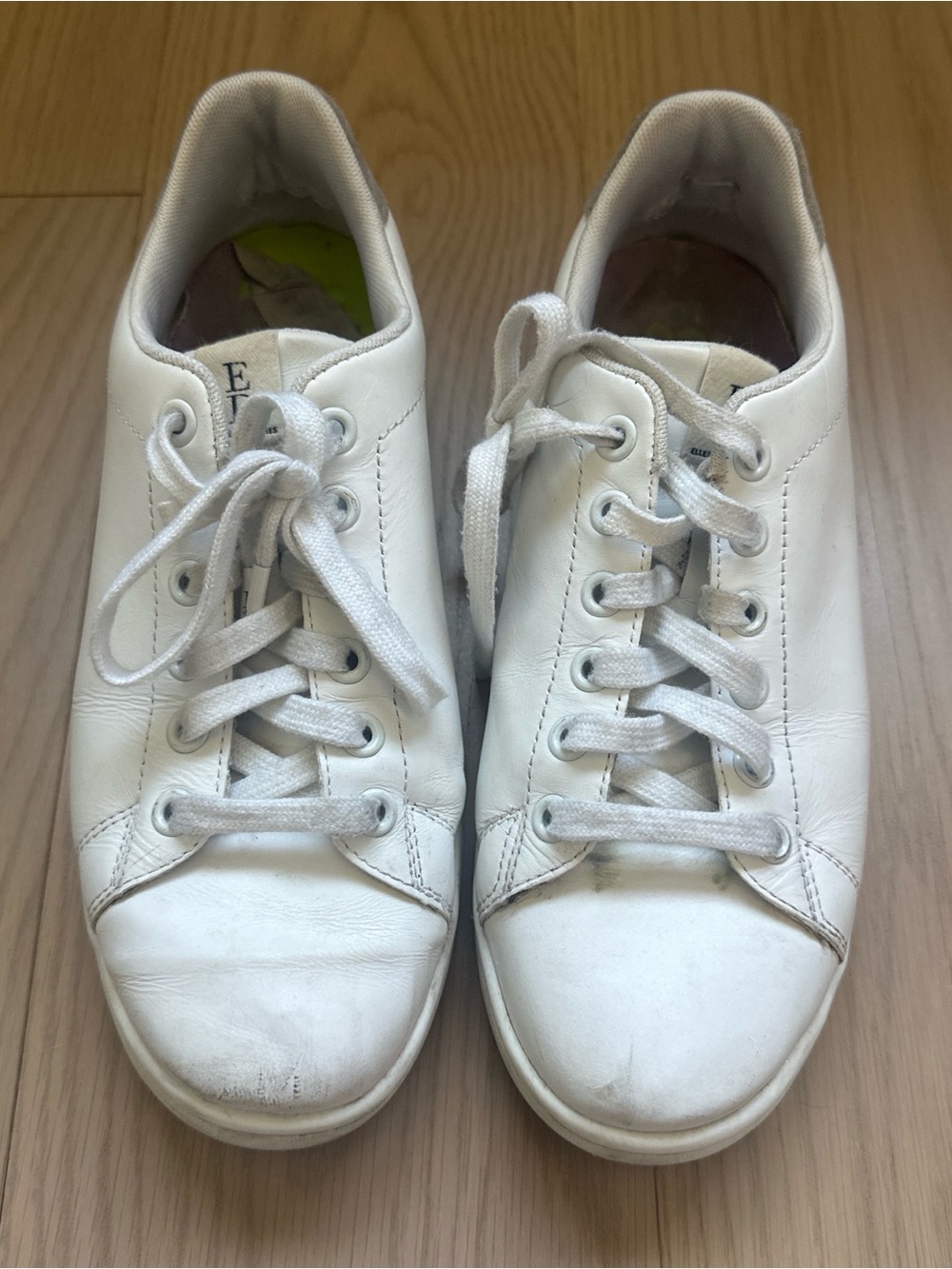 Ellen Degeneres White Leather Sneakers Size 8.5
